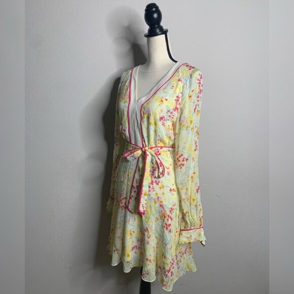 NWT Reiss Molly Floral Puff Long Sleeve Mini Dress - Picture 4 of 12